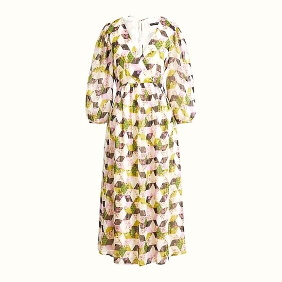 JCrew Lurex Chiffon Lined Dress - Picture 2 of 3